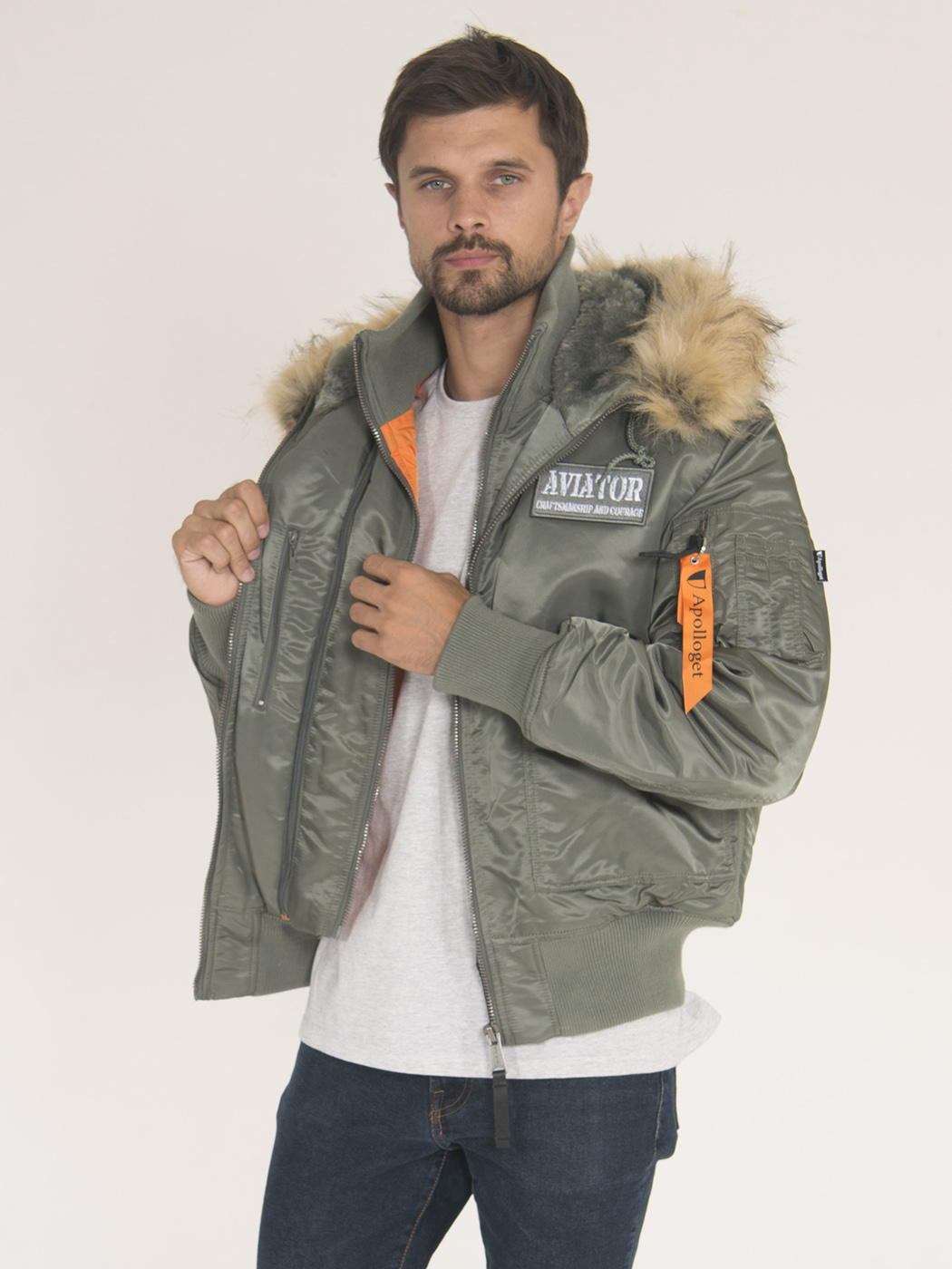 картинка Apolloget AVIATOR HD Olive/Orange от магазинаАполлогет