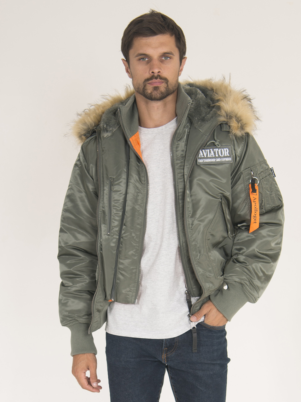 картинка Apolloget AVIATOR HD Olive/Orange от магазинаАполлогет
